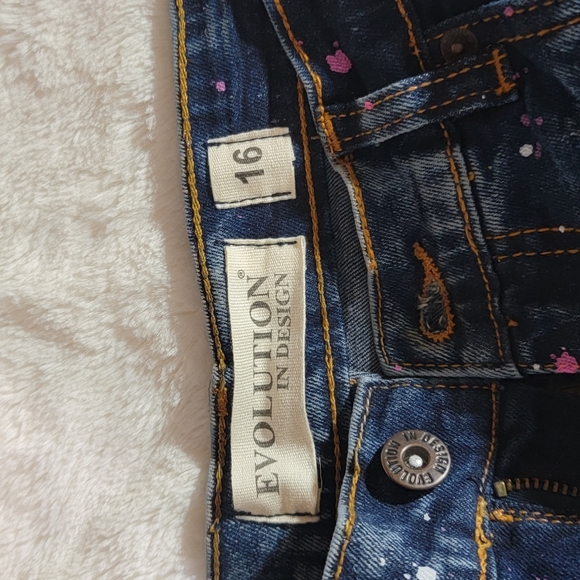 Evolution in Design Girls Blue Jeans Stretch Size 16 Girl Regular Length - Picture 4 of 9